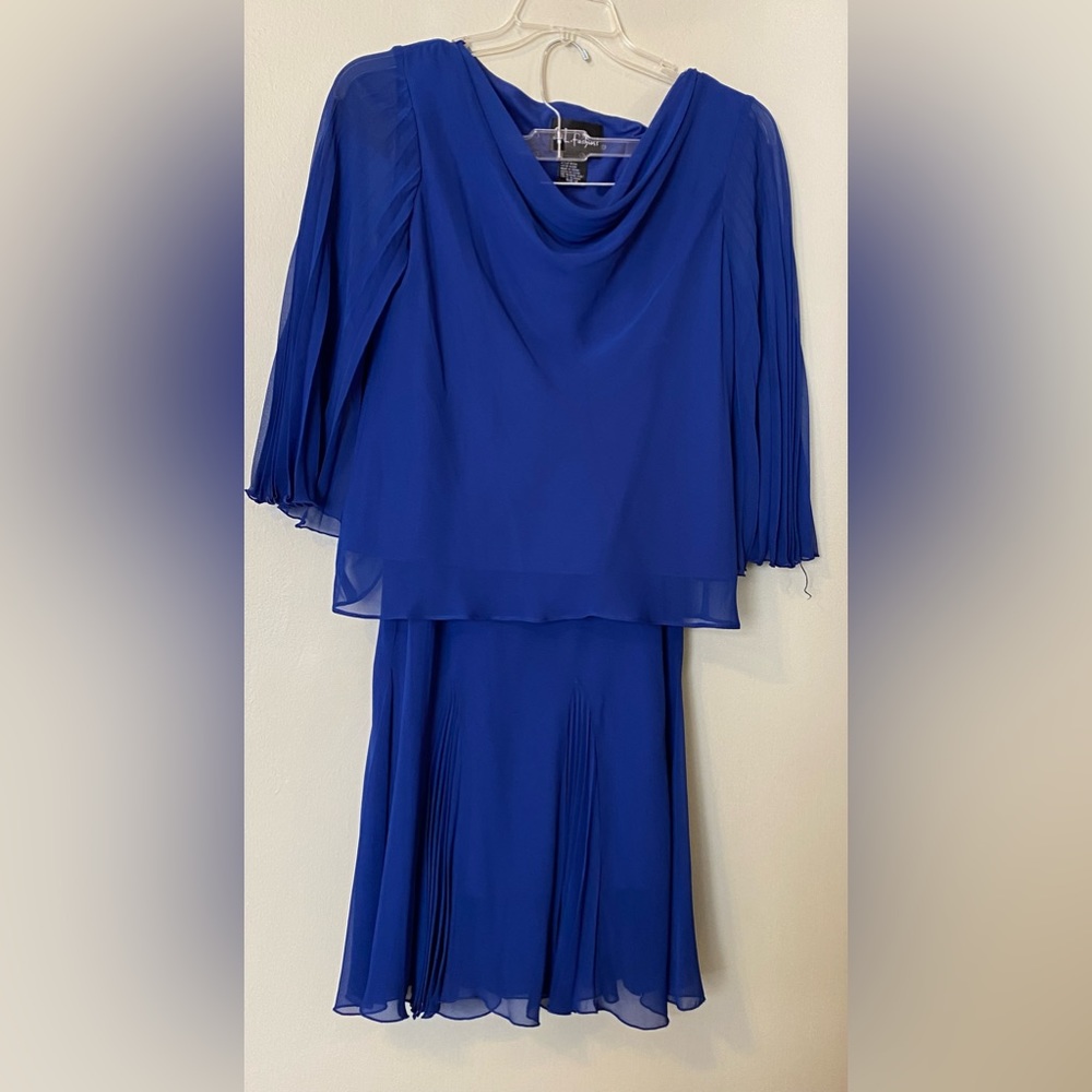 S.L. Fashions Royal Blue Midi Dress Set